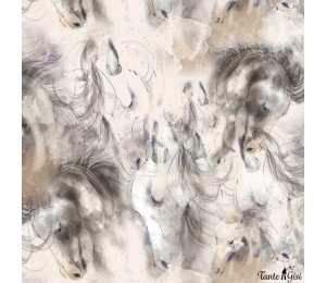 Bio Jersey Lillestoff - Wildpferde